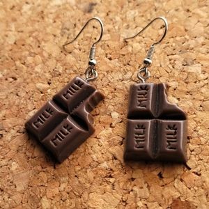 Chocolate Candy Bar Food Earrings
